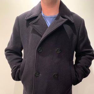 Hackett Pea Coat - Navy - 100% Wool
